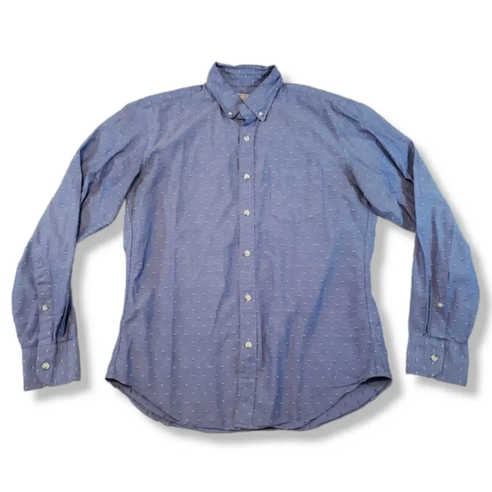 Tailored By J. Crew Shirt Size Medium Long Sleeve Button Down Casual Shirt Dots